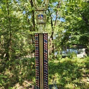 Gold and Red Trophy with Stars